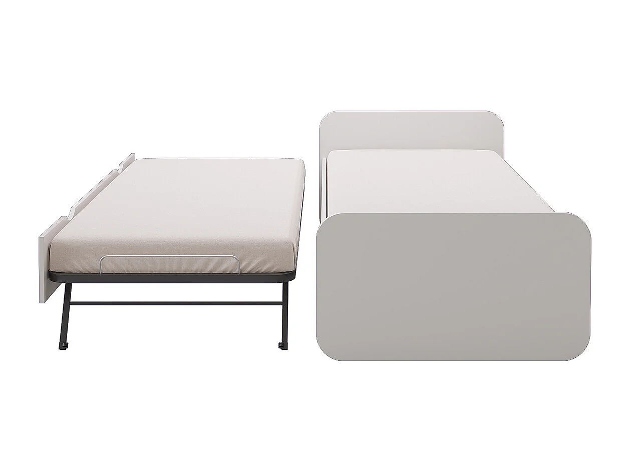 Lit gigogne 90x200 cm bois massif blanc LUPIN