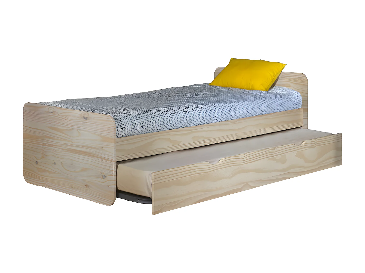 Lit gigogne 90x200 cm bois massif bois LUPIN