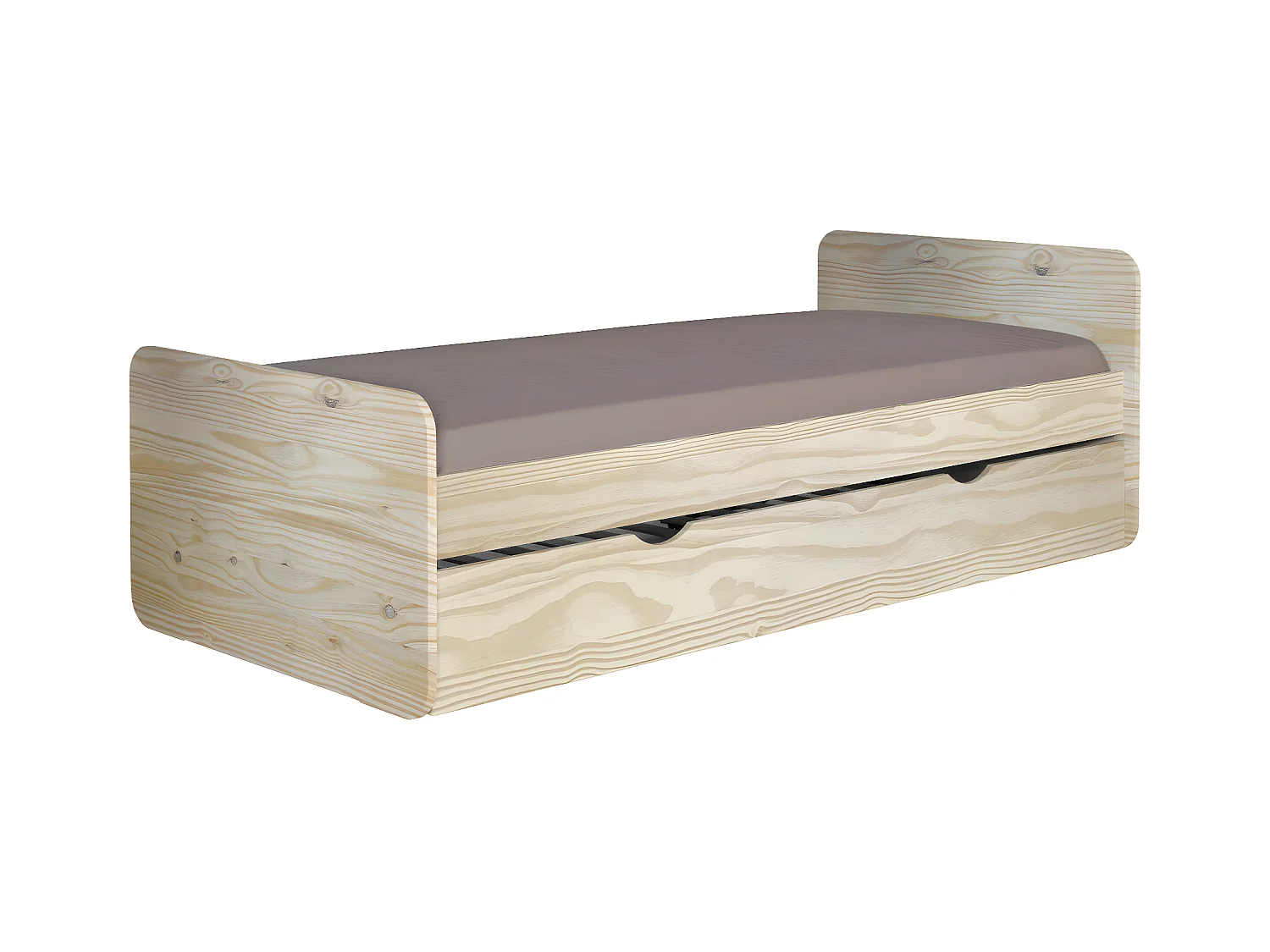Lit gigogne 90x200 cm bois massif bois LUPIN