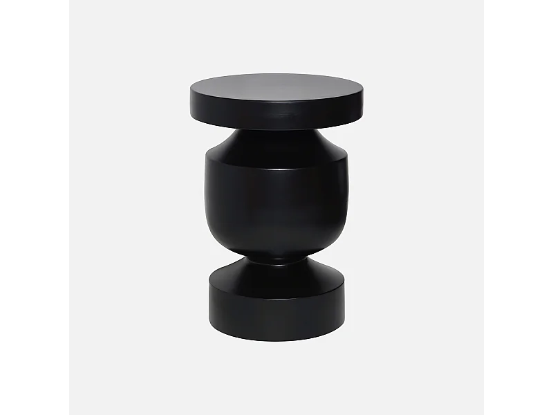 Table d'appoint. bout de canapé. table de chevet en métal coloris noir. Alma. Ø30.5 x H 43.5cm