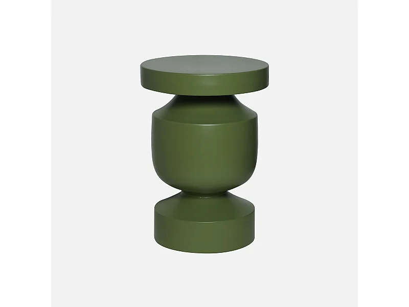 Tavolino, fine divano, comodino in metallo, kaki