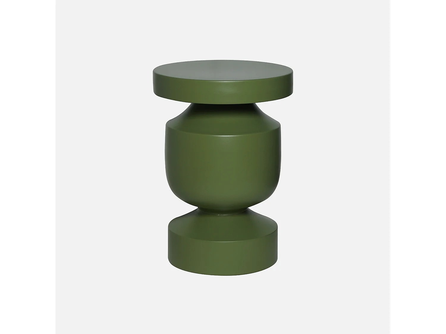 Mesa auxiliar de metal kaki oscuro