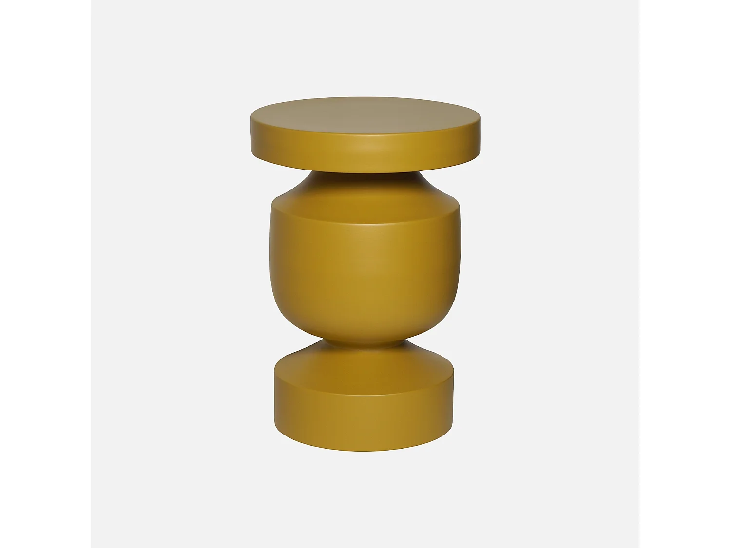 Tavolino, fine divano, comodino in metallo, mostarda