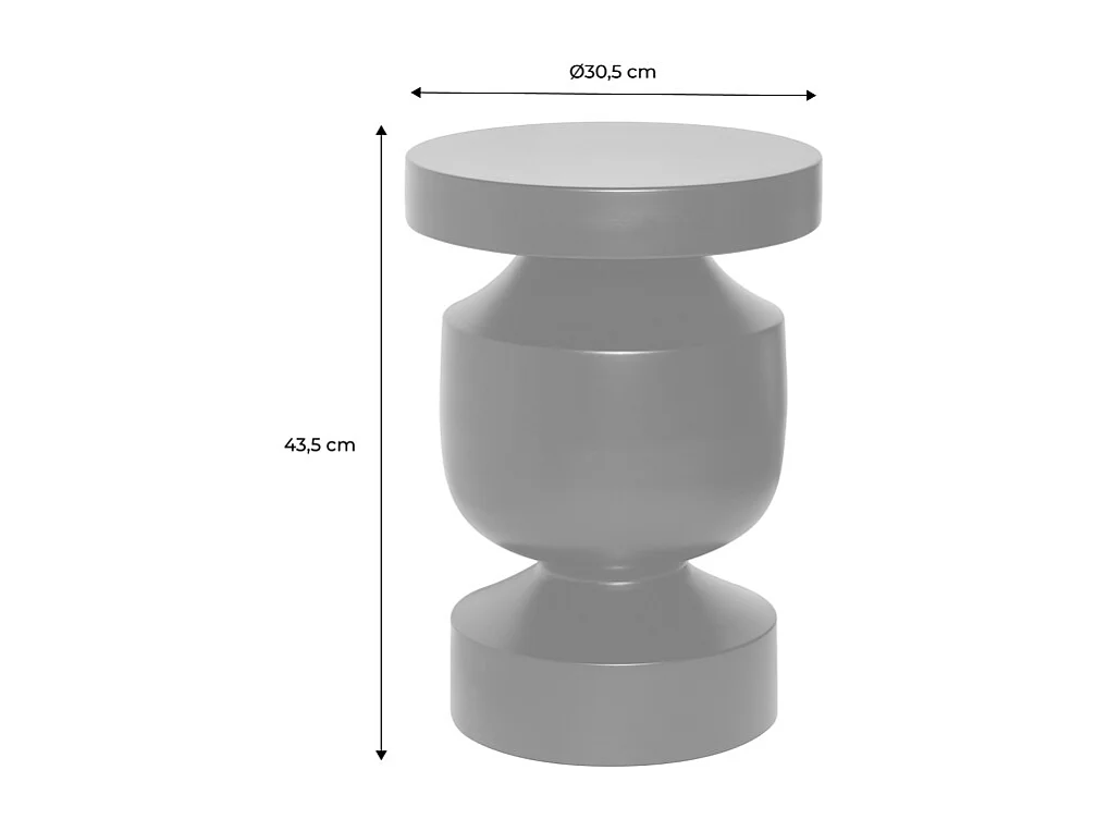 Mesa auxiliar de metal crema