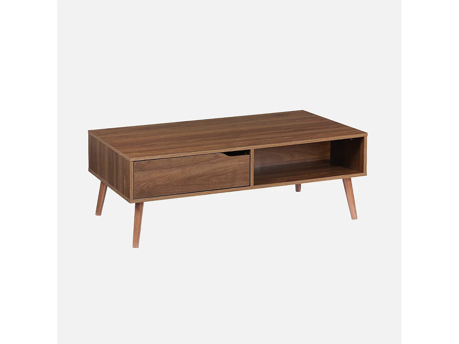 Mesa de centro vintage de madera de nogal nogal