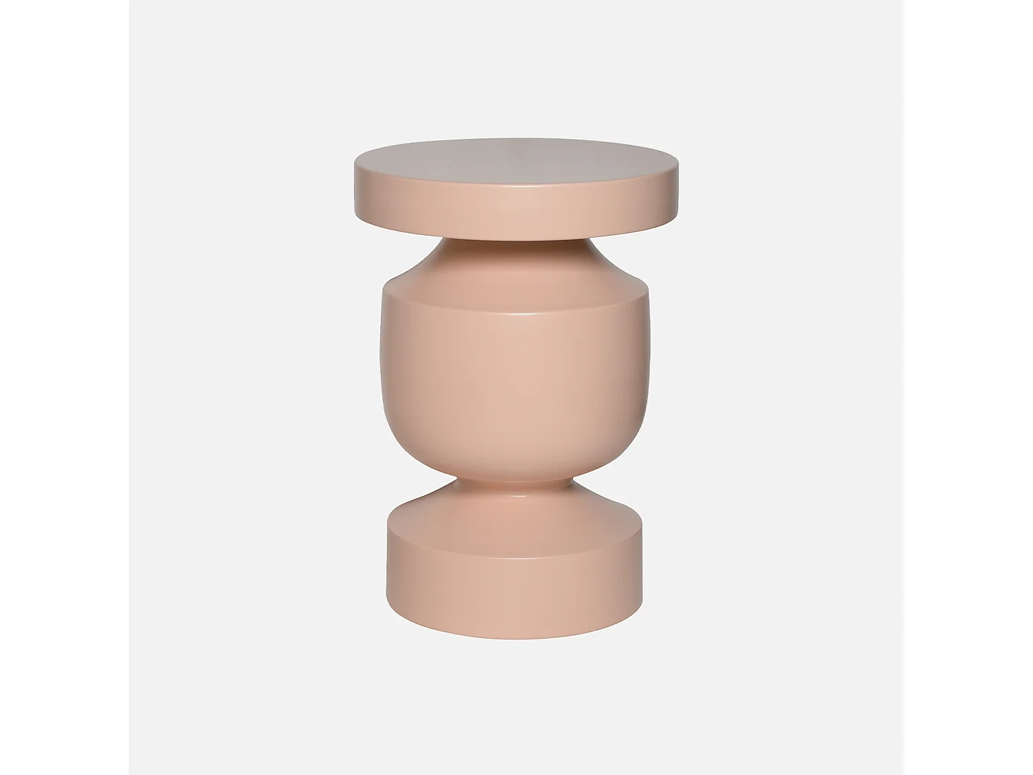 Tavolino, fine divano, comodino in metallo, rosa