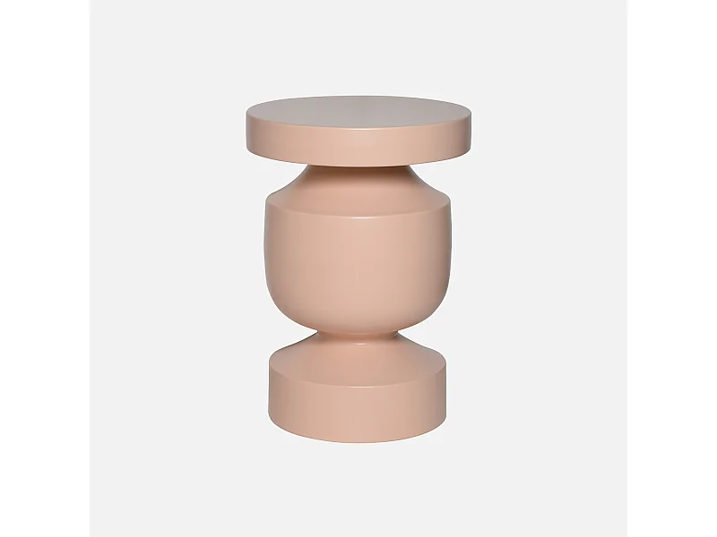 Mesa auxiliar de metal rosa