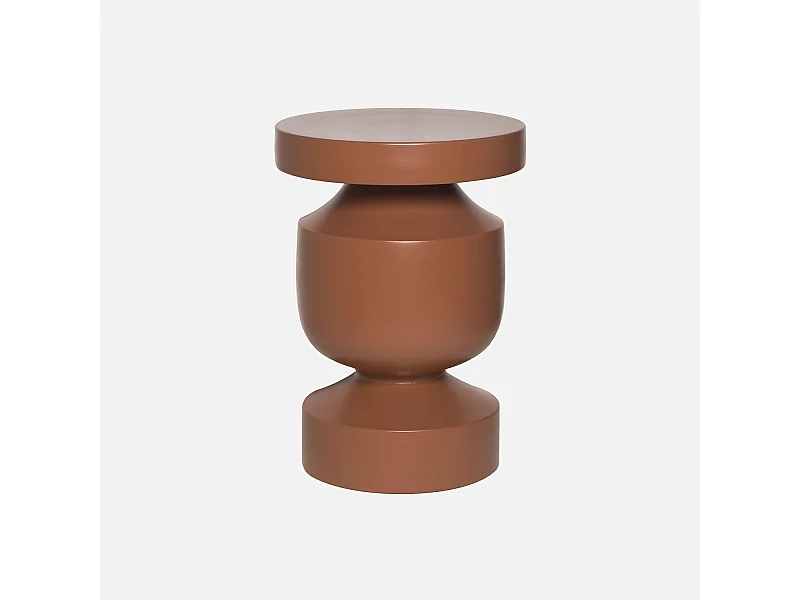 Table d'appoint. bout de canapé. table de chevet en métal coloris terracotta. Alma. Ø30.5 x H 43.5cm