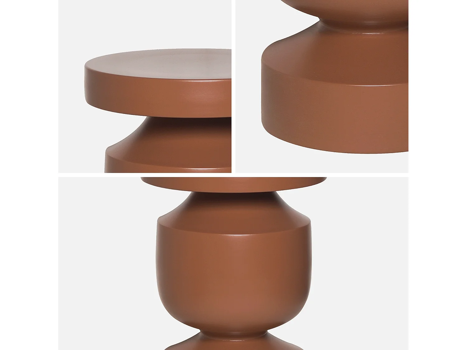 Mesa auxiliar de metal terracotta