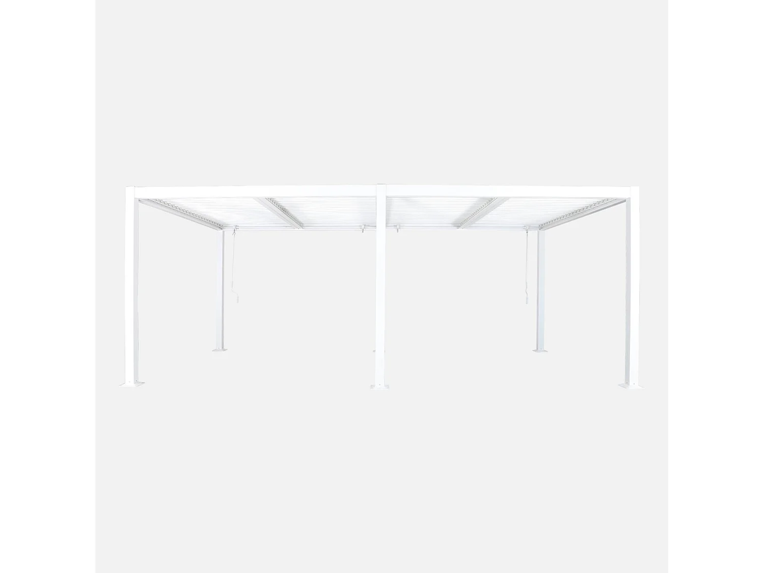 Pergola bioclimatique blanc. aluminium et acier. 3x6m. lames orientables