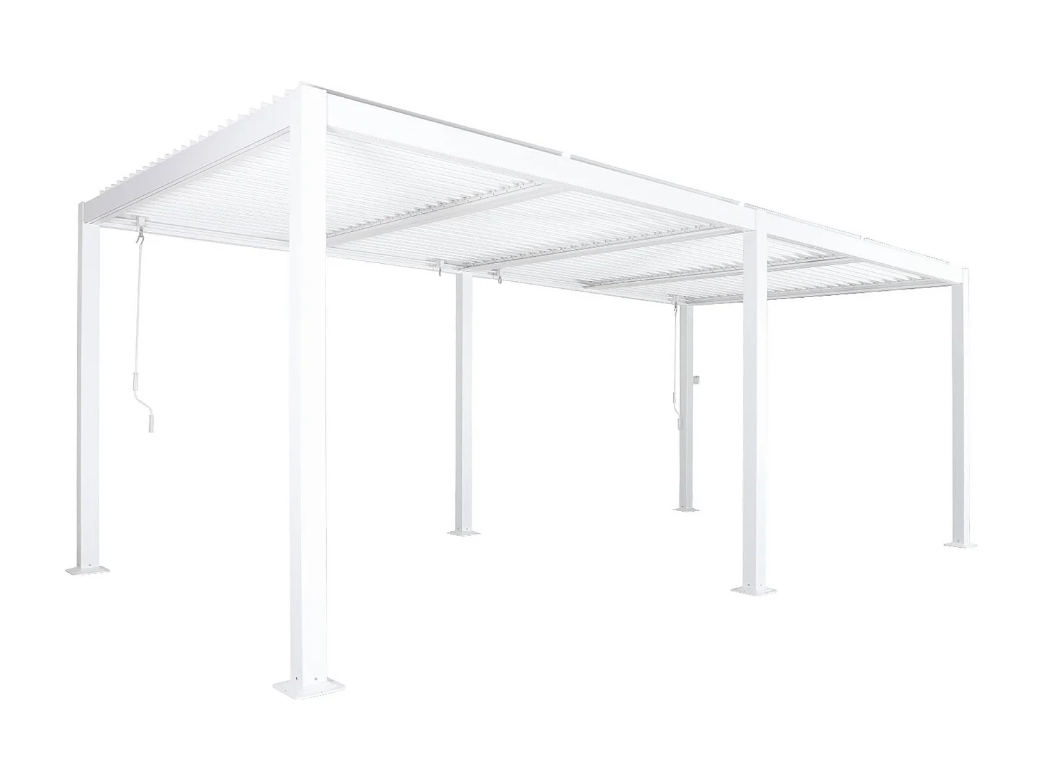 Pergola bioclimatique blanc. aluminium et acier. 3x6m. lames orientables
