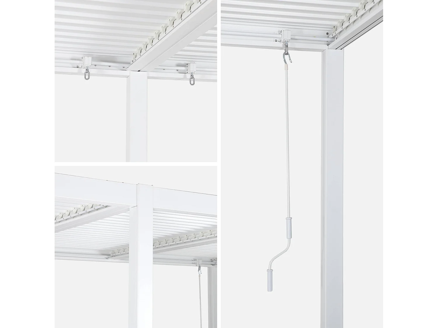 Pergola bioclimatique blanc. aluminium et acier. 3x6m. lames orientables