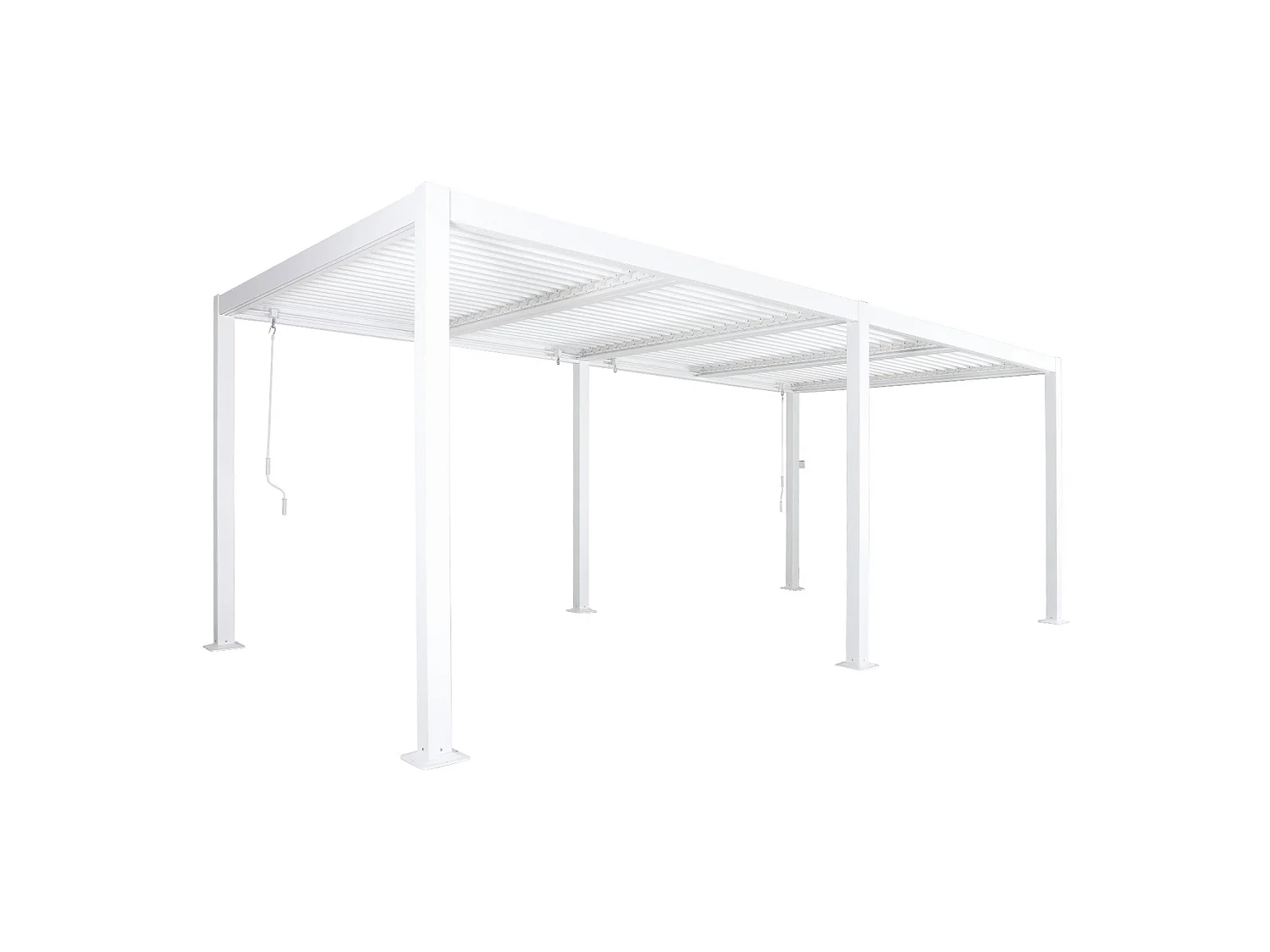 Pergola bioclimatica 3x6m in alluminio e acciaio, lamelle orientabili,