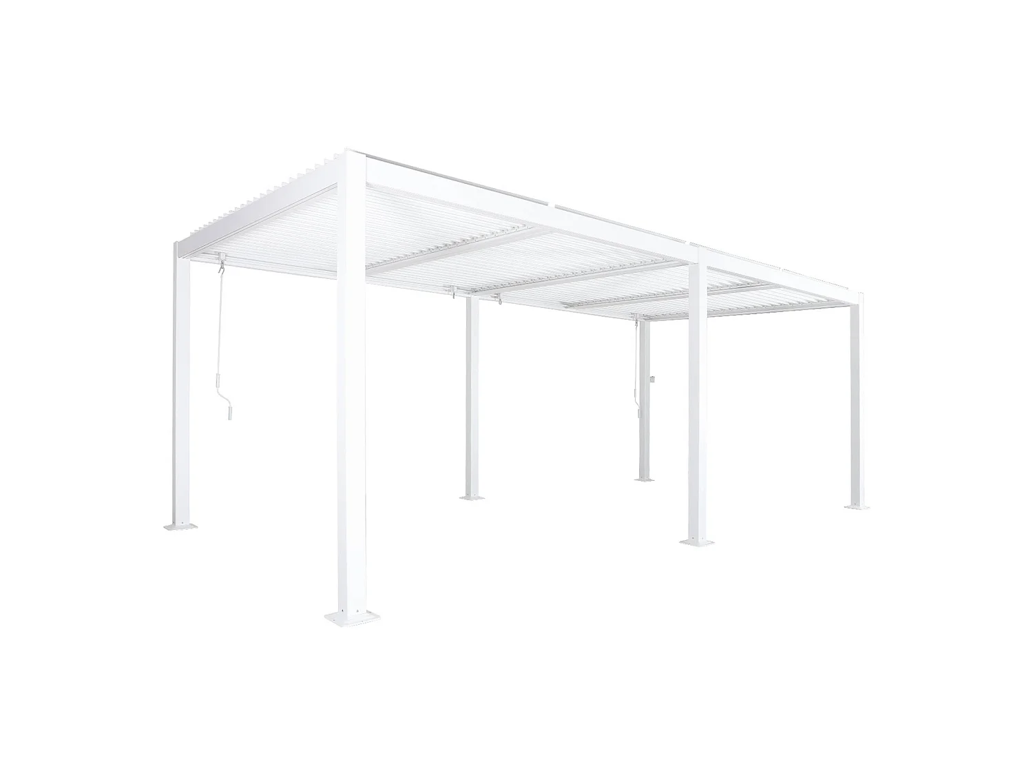Pergola bioclimatica 3x6m in alluminio e acciaio, lamelle orientabili,