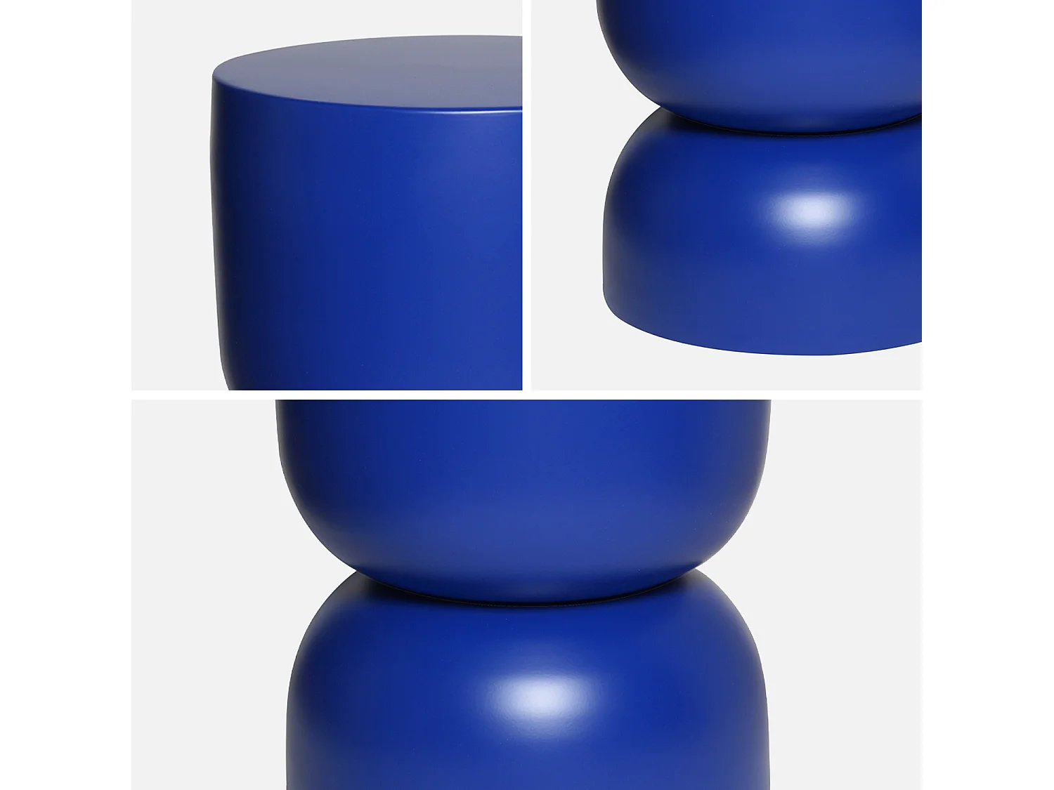 Tavolino, lato divano, comodino metallo, 42cm, blu