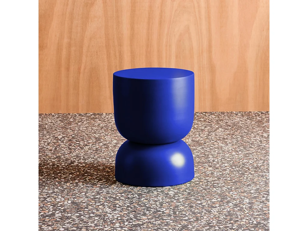 Tavolino, lato divano, comodino metallo, 42cm, blu