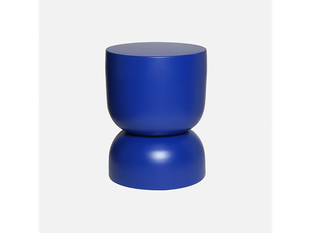 Tavolino, lato divano, comodino metallo, 42cm, blu