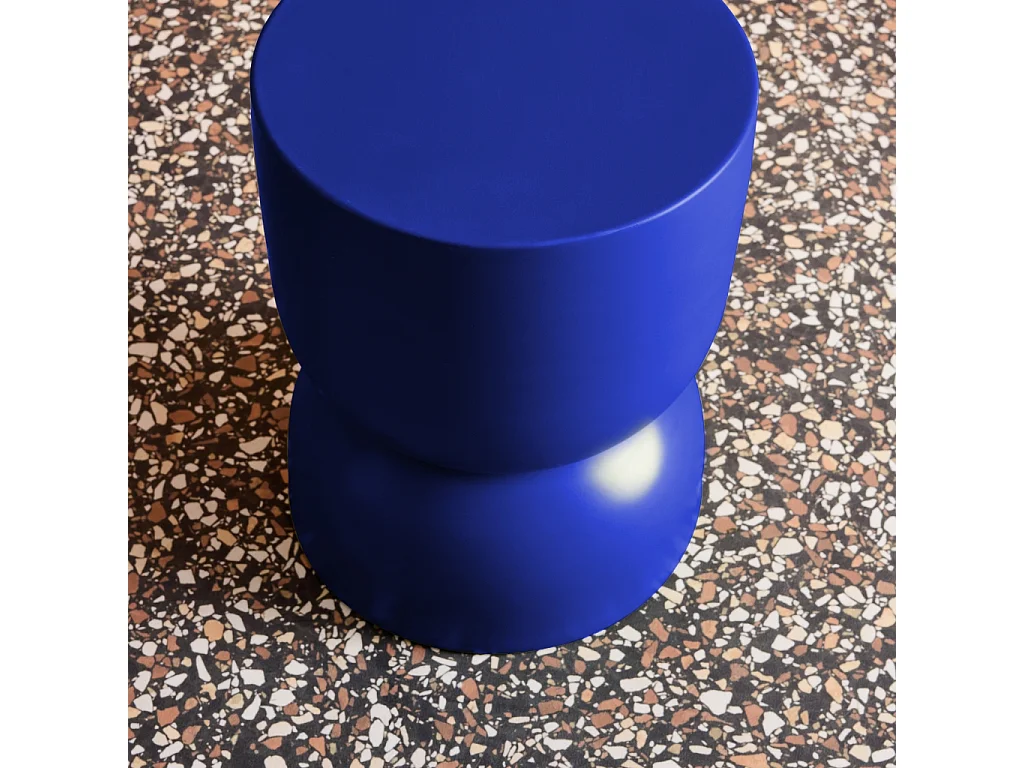 Mesa auxiliar, rincón de sofá, mesita metal ø32 x h42cm azul
