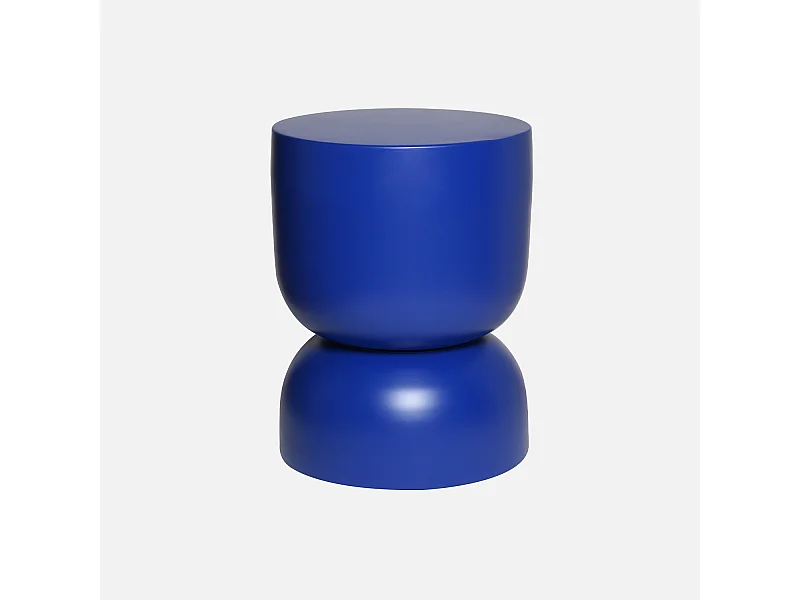 Tavolino, lato divano, comodino metallo, 42cm, blu