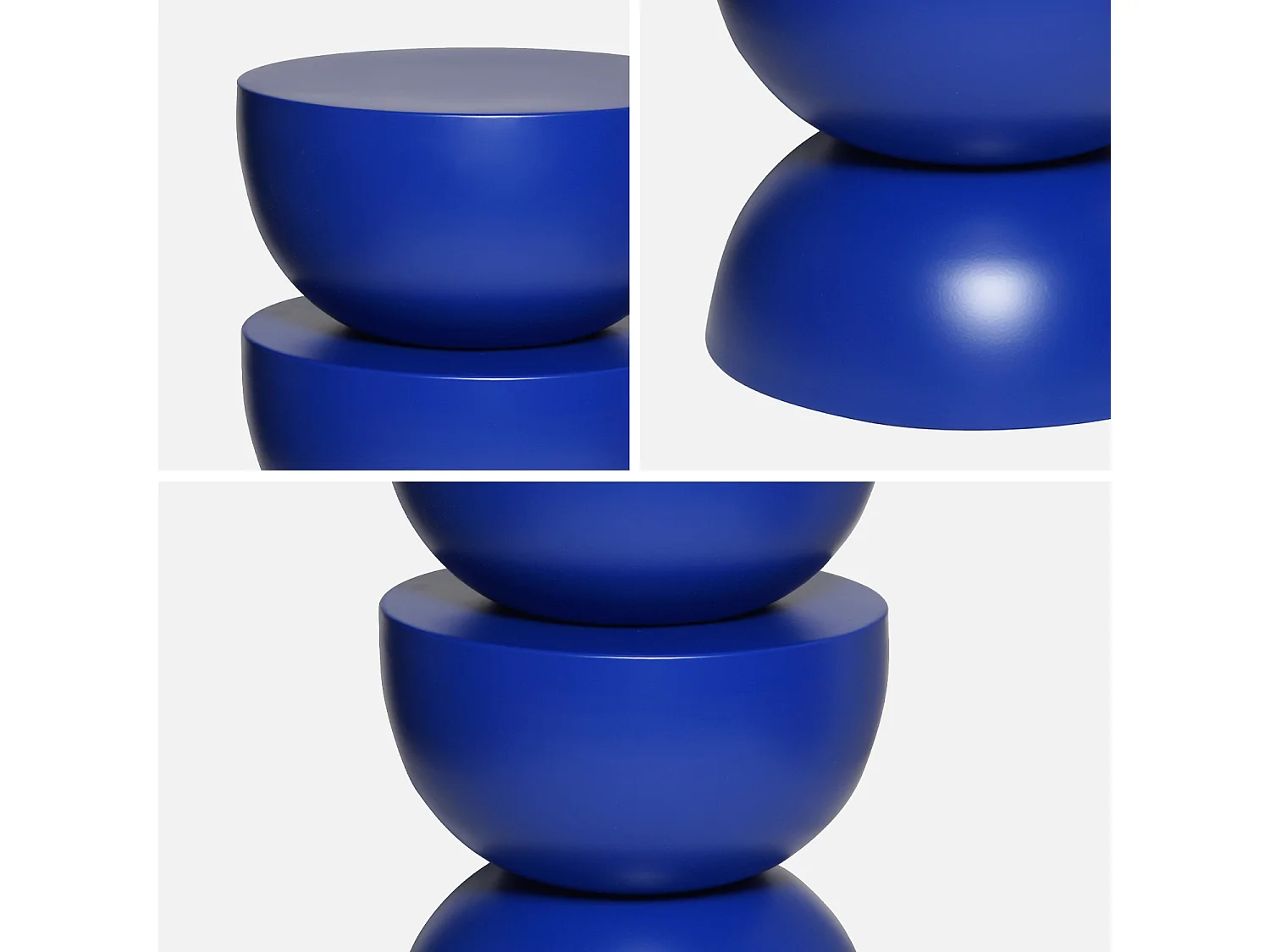 Mesa auxiliar o mesita de metal azul