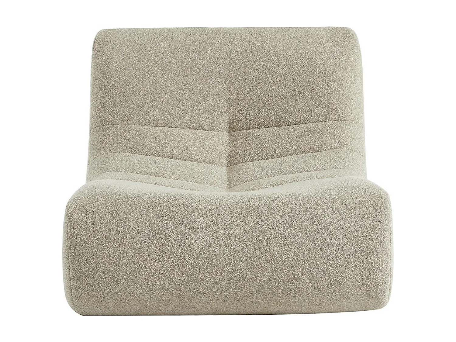 Lot de 2 fauteuils chauffeuses en bouclette texturée beige style contemporain 1 place