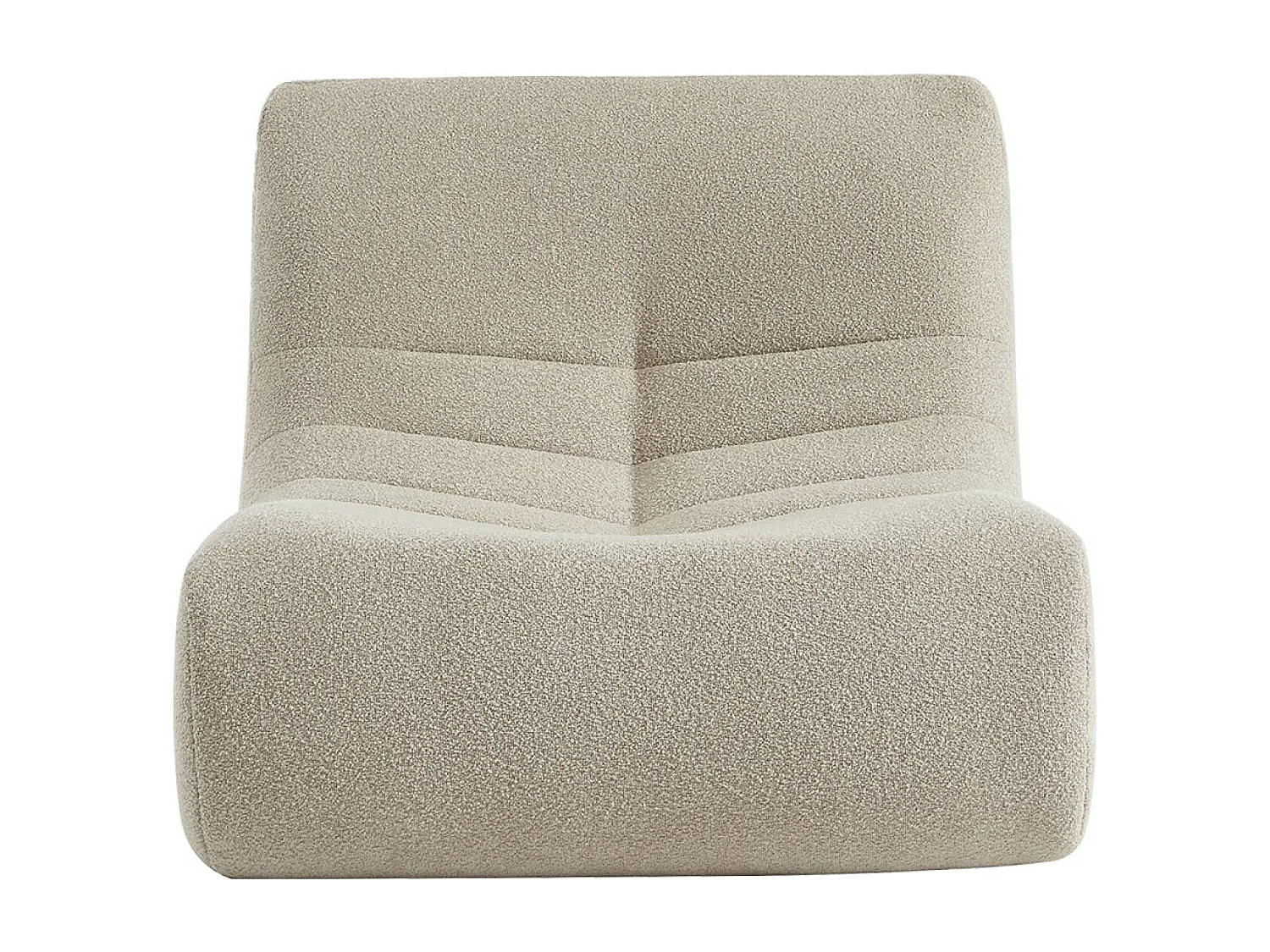 Lot de 2 fauteuils chauffeuses en bouclette texturée beige style contemporain 1 place