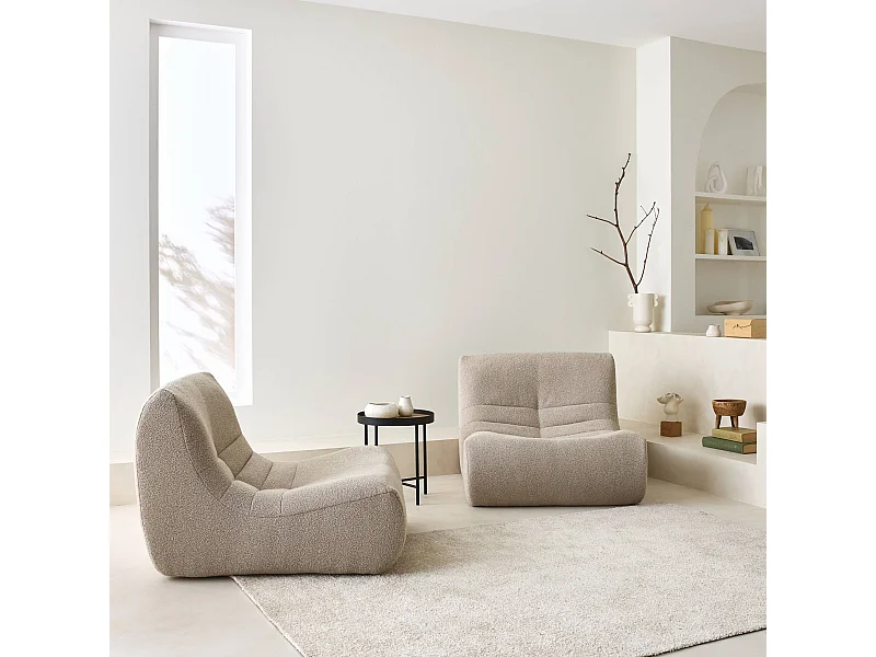 Divano modulare boucle, 2 posti, beige