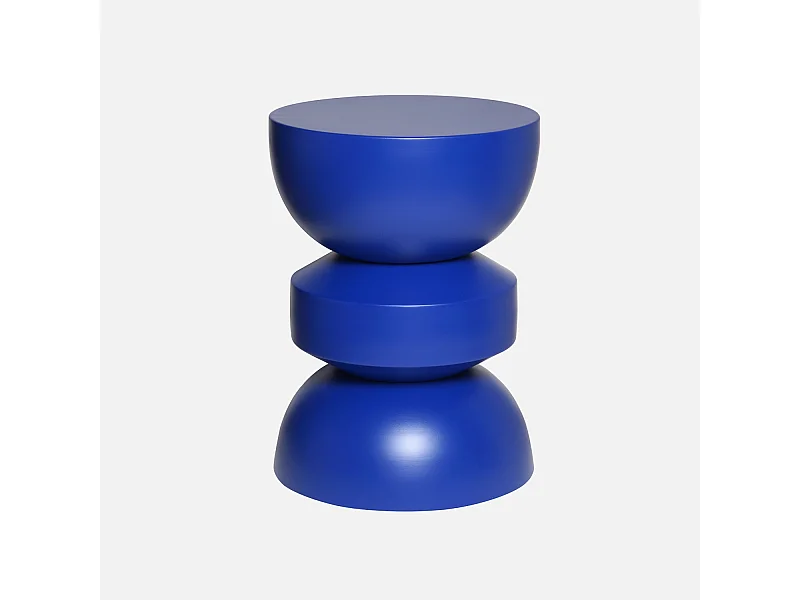 Mesa auxiliar de metal azul