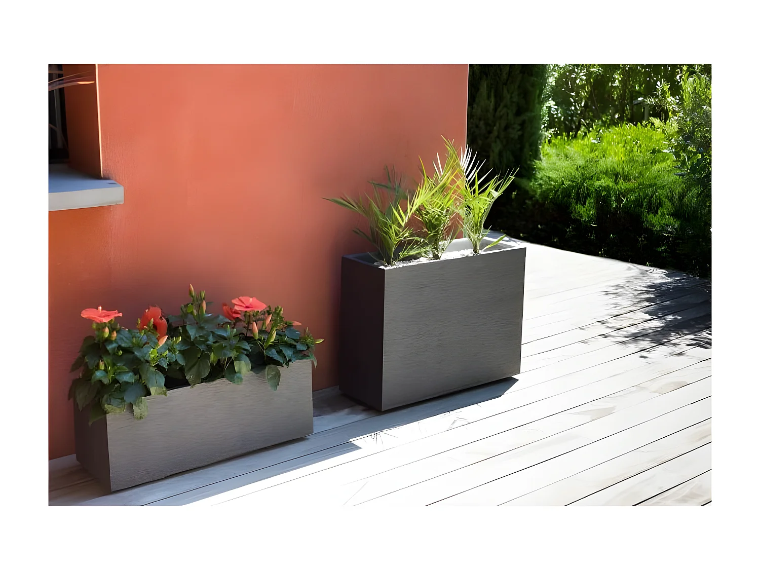 Jardinière rectangulaire Graphit - 78,5 x 29,5 x 60 cm - 46 L - Gris anthracite - Eda