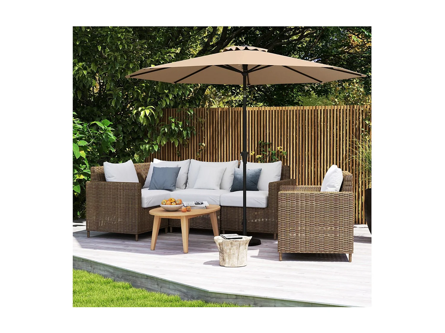 Garten Sonnenschirm Ampelschirm mit Kurbel 3 m-Braun