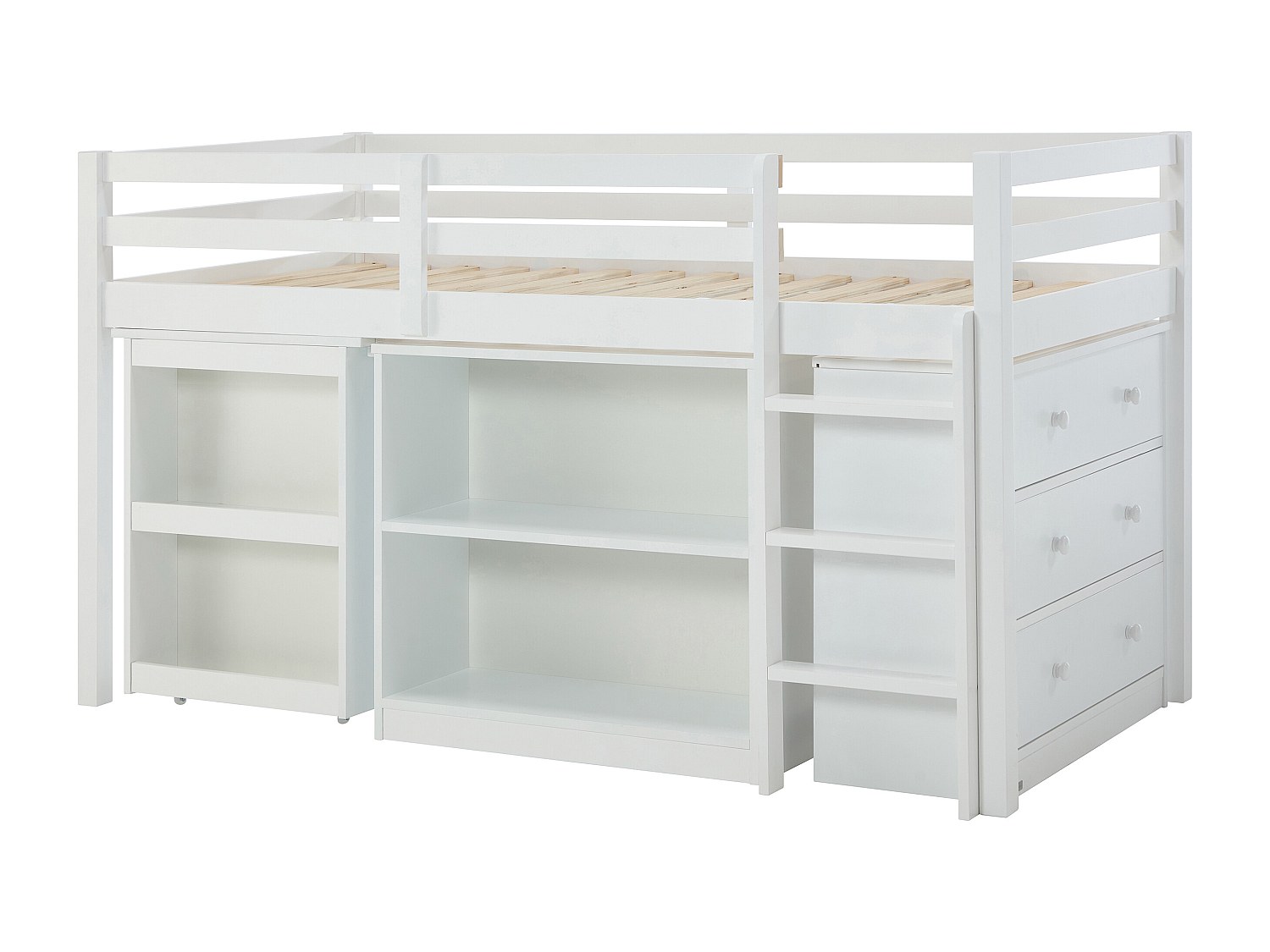 Kombibett mit Stauraum & ausziehbarem Schreibtisch - 90 x 190 cm - Kiefer & günstig online kaufen