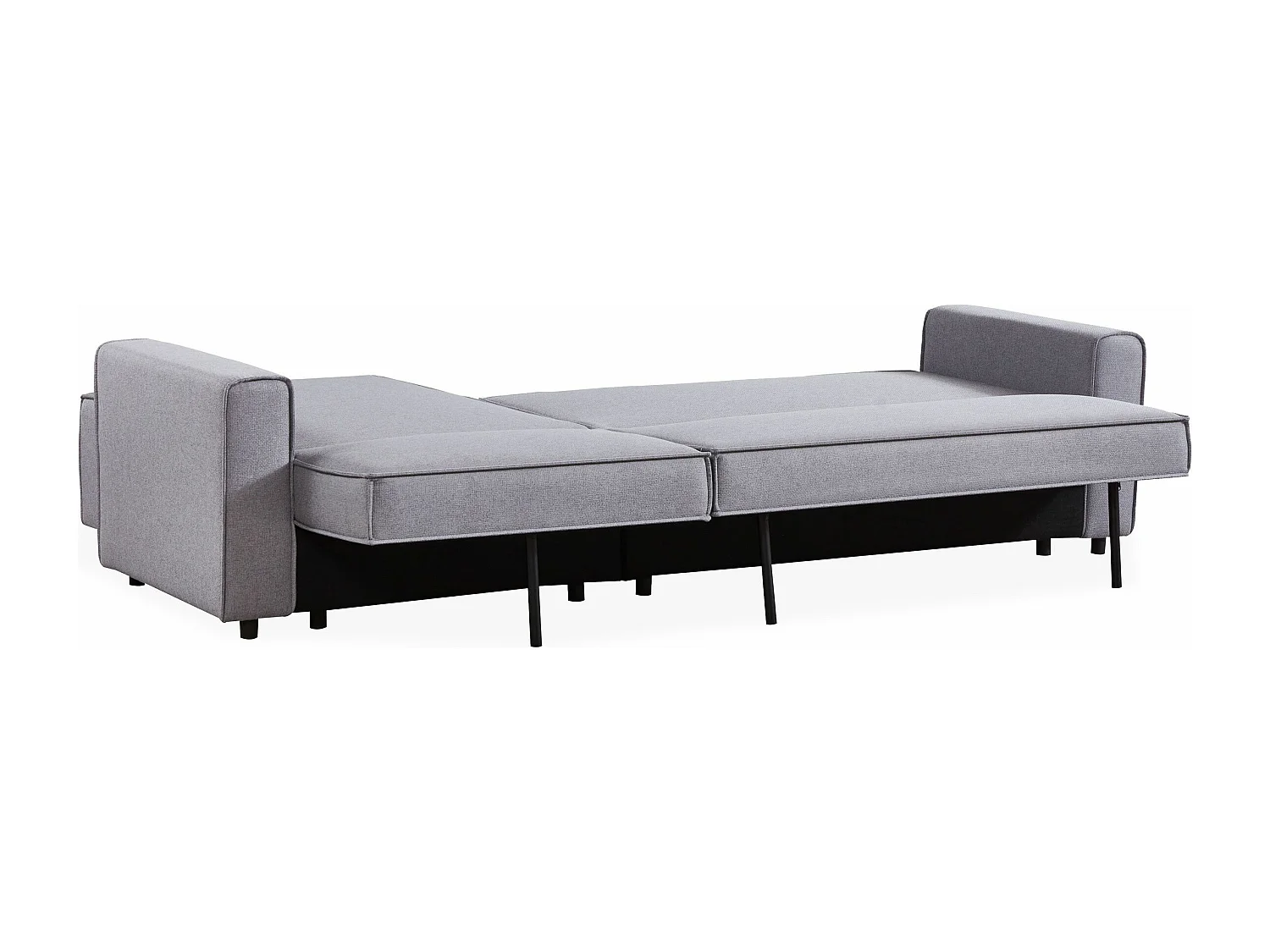 Ecksofa Passerel Stoff Leinen Hellgrau Modern und Bequem 3-Sitzer
