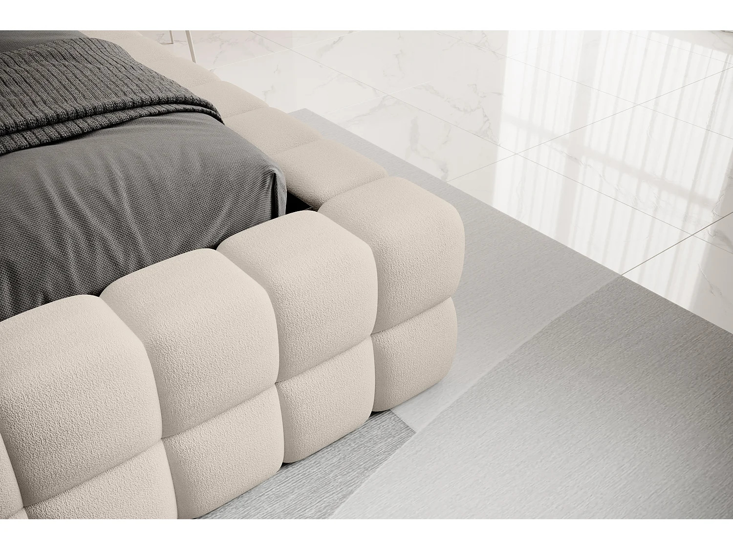 Bett Dario L (180x200)/Stoffbezug/inklusive Matratze/Beige