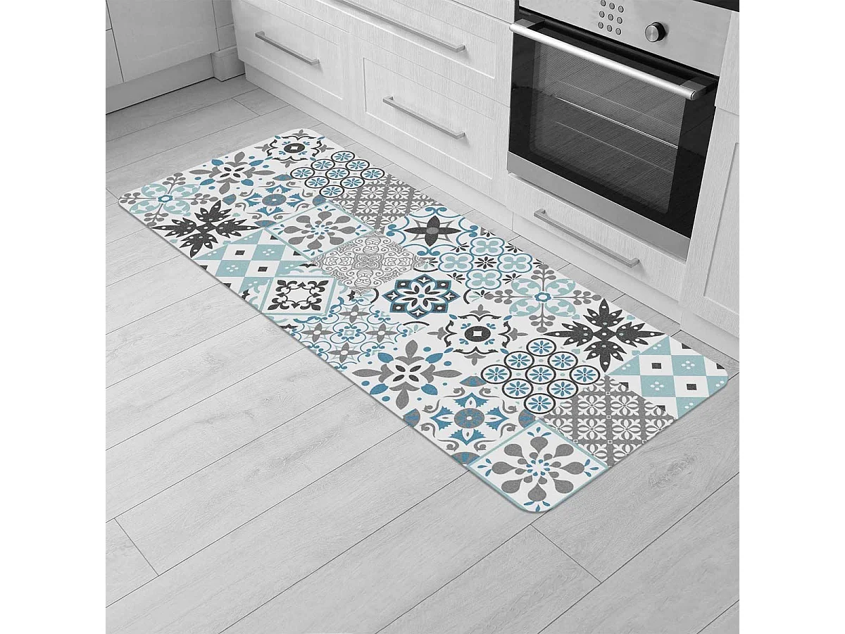 Tapis Déco Rectangle "Salou" 45x120cm Bleu