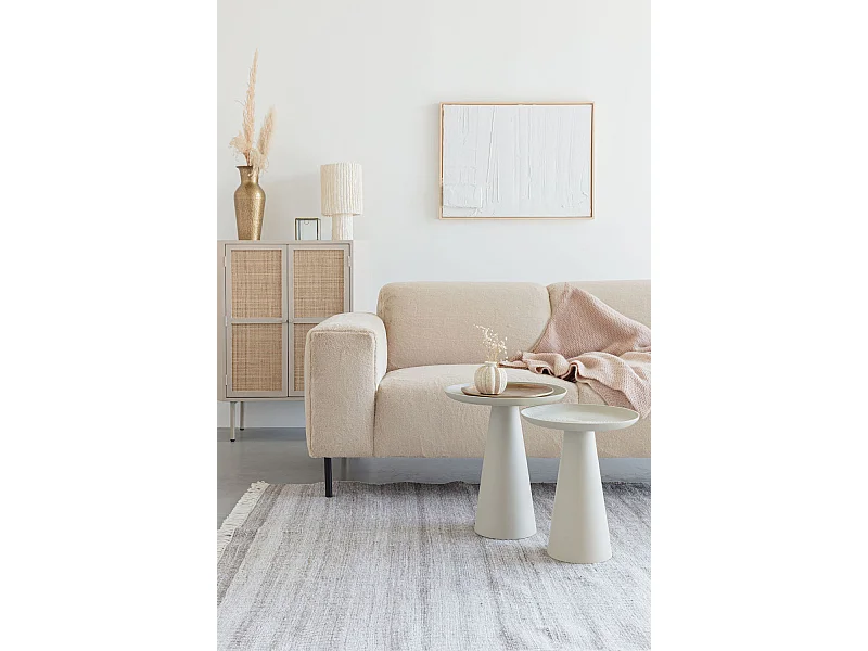 QUADRO - Canapé 2,5 places en tissu doux crème