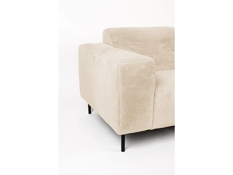 QUADRO - Canapé 2,5 places en tissu doux crème