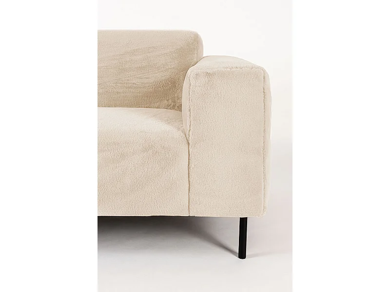 QUADRO - Canapé 2,5 places en tissu doux crème