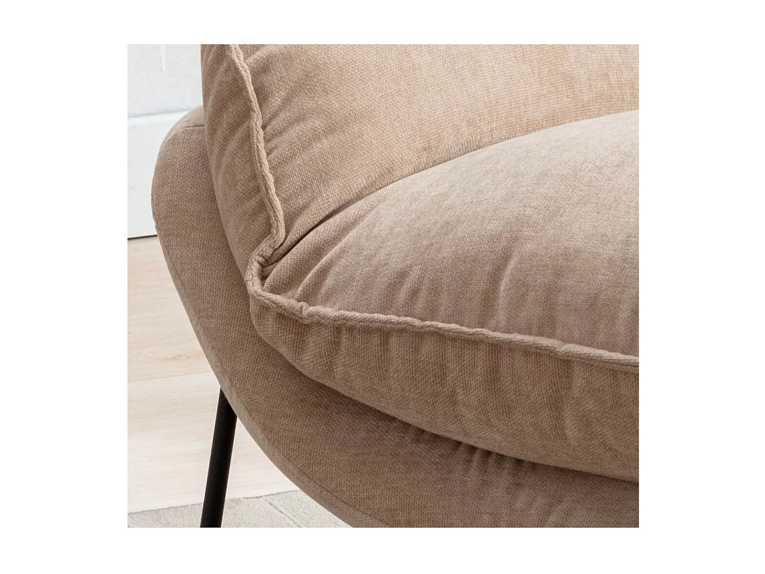 EASY - Fauteuil en velours beige clair