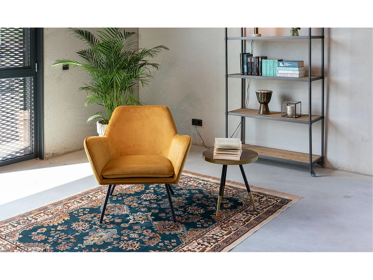 ALABAMA - Fauteuil en velours jaune doré Alabama