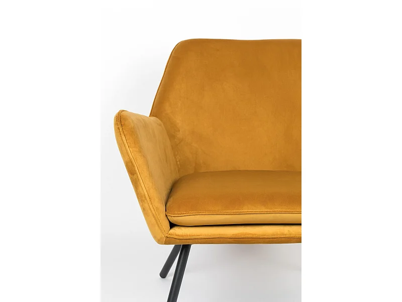 ALABAMA - Fauteuil en velours jaune doré Alabama