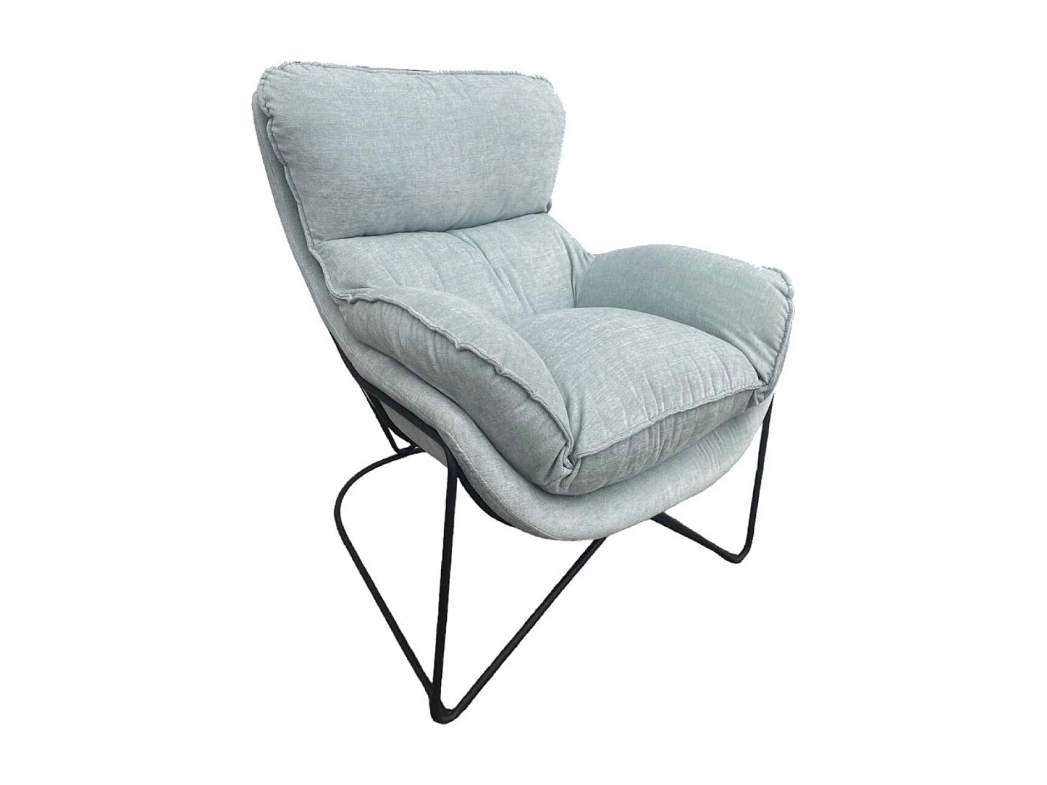 EASY - Fauteuil en velours vert d'eau clair