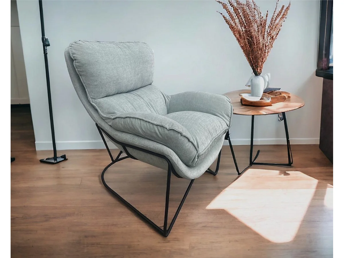 EASY - Fauteuil en velours vert d'eau clair