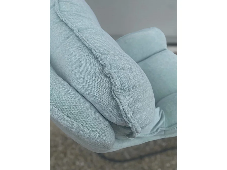 EASY - Fauteuil en velours vert d'eau clair