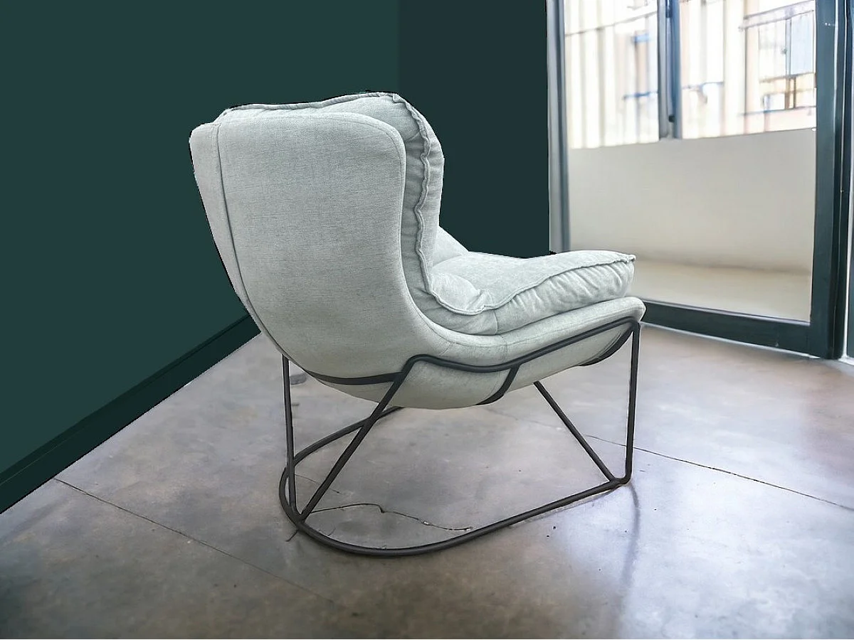 EASY - Fauteuil en velours vert d'eau clair