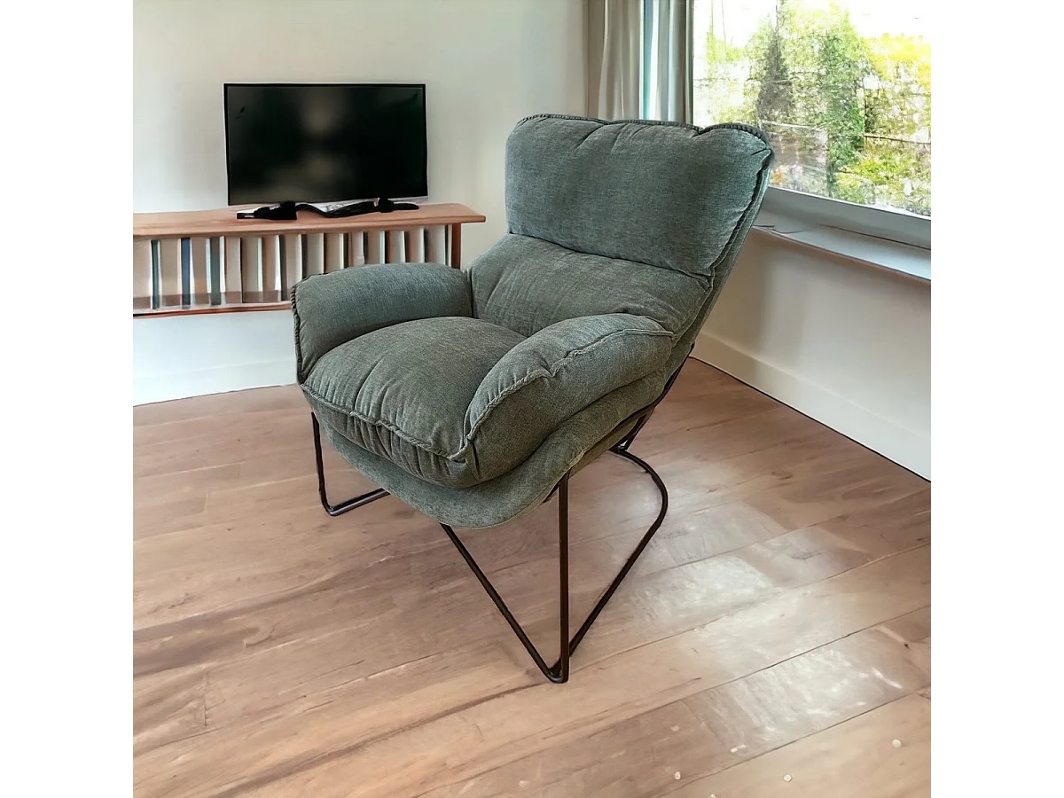 EASY - Fauteuil cosy en velours vert