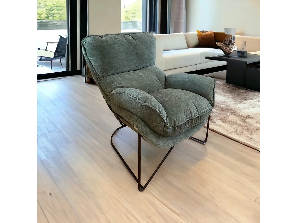 EASY - Fauteuil cosy en velours vert