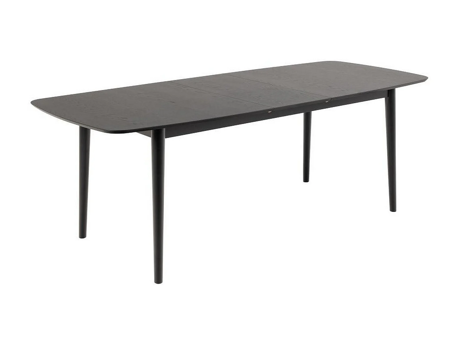 Moola eetkamertafel 90x180/219cm met extra plaat zwart.