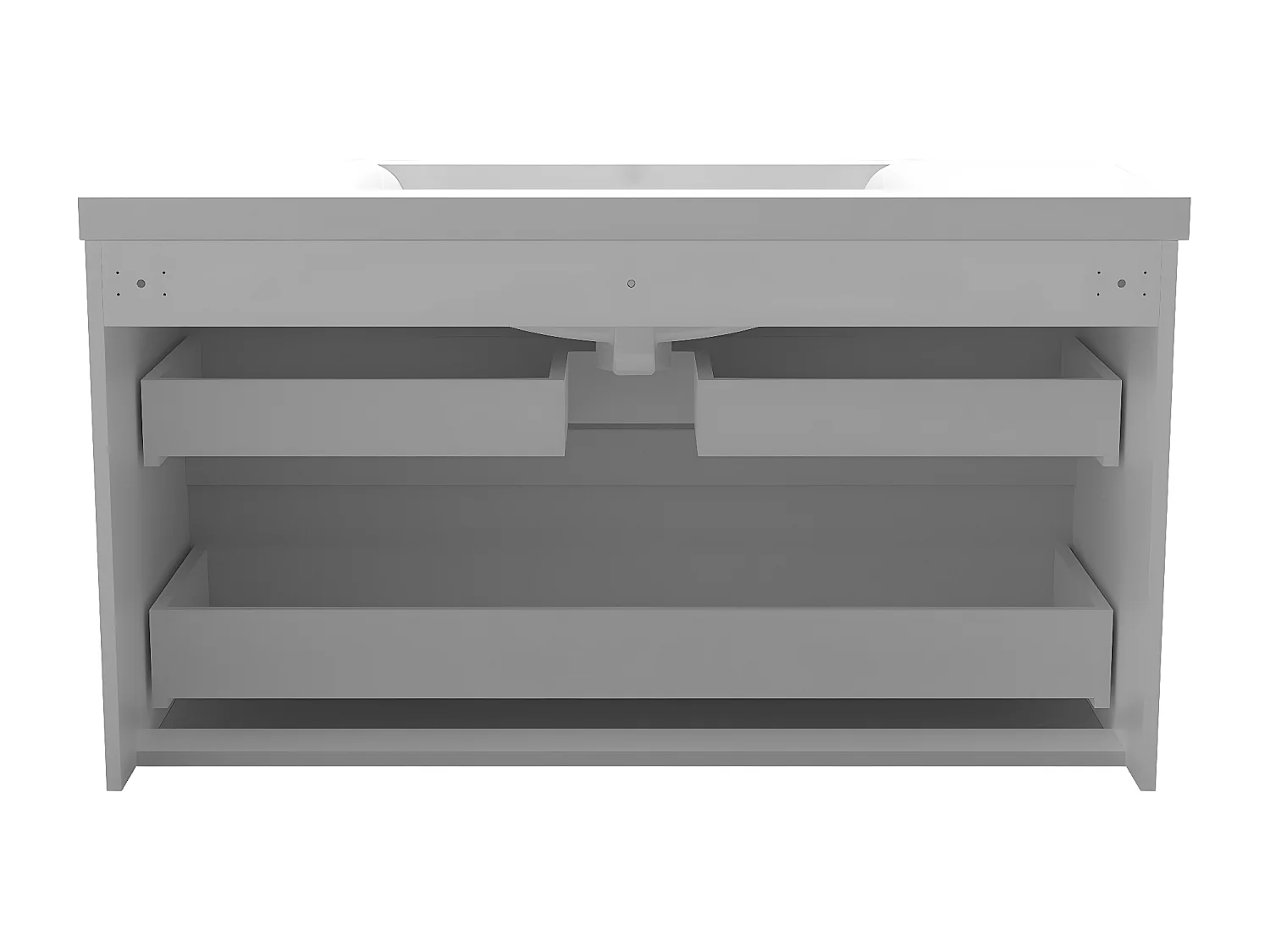 Aica Mueble de baño con lavabo y espejo blanco 99x44.5cm