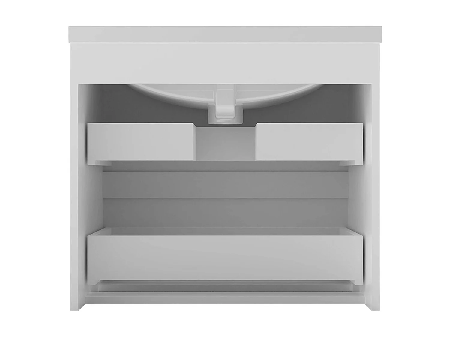 Aica Mueble de baño con lavabo y espejo blanco 60x38.5cm