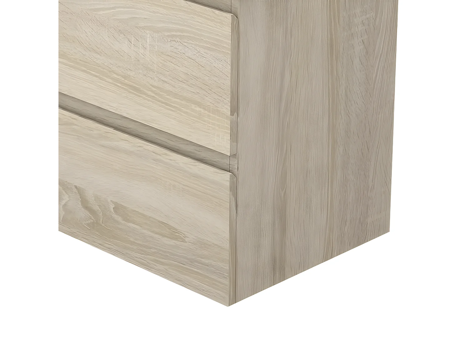 Aica Mueble de baño con lavabo, roble, dos cajones, 50 x 38,5 x 52 cm